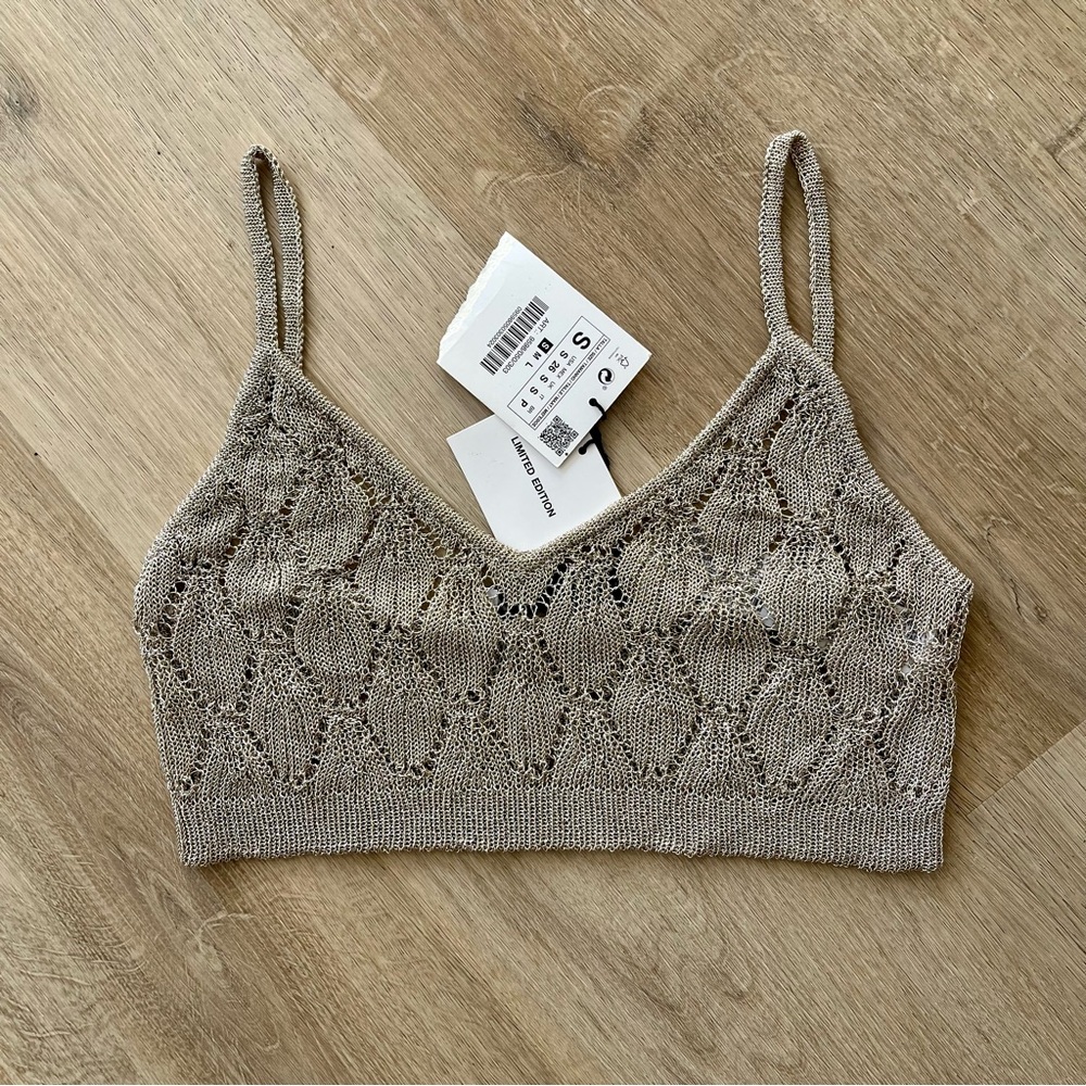 Zara | Limited Edition knitted top / golden bra